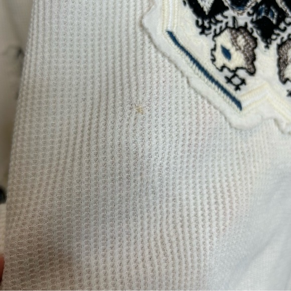 Free People FP X Marion Embroidered Thermal Long Sleeve Shirt Cream - Picture 5 of 9